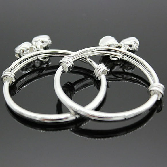Plated Silver Jewelry Baby Bells Expandable Adjustable Bracelet Bangle Jingle Plated Silver Jewelry Baby Bells Expandable Adjustable Bracelet Bangle Jingle
